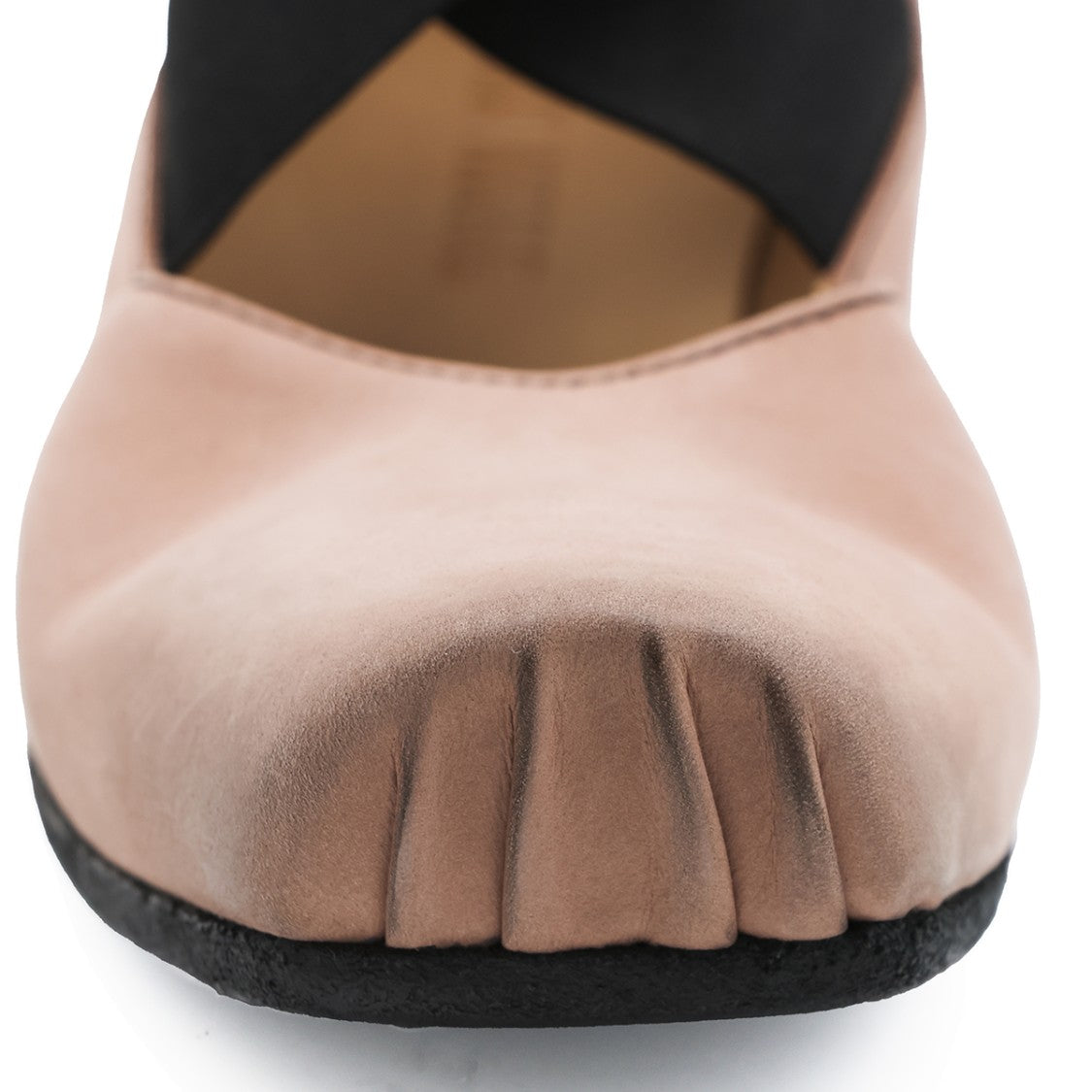Uma Wang Rounded Toe Pleated Elastic Flats