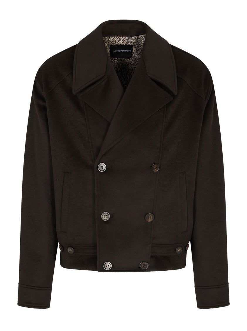 Emporio Armani Double-Breasted Blouson With Sable Finish