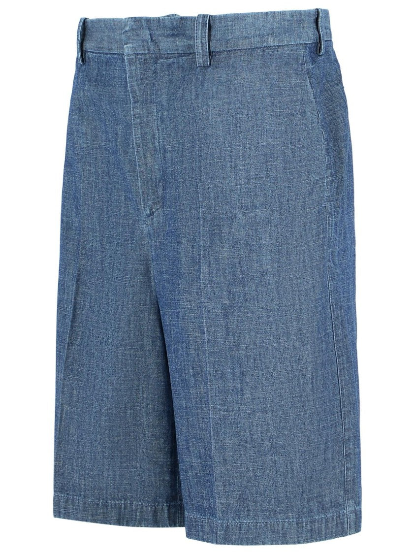 Jil Sander Blue Cotton Bermuda Shorts