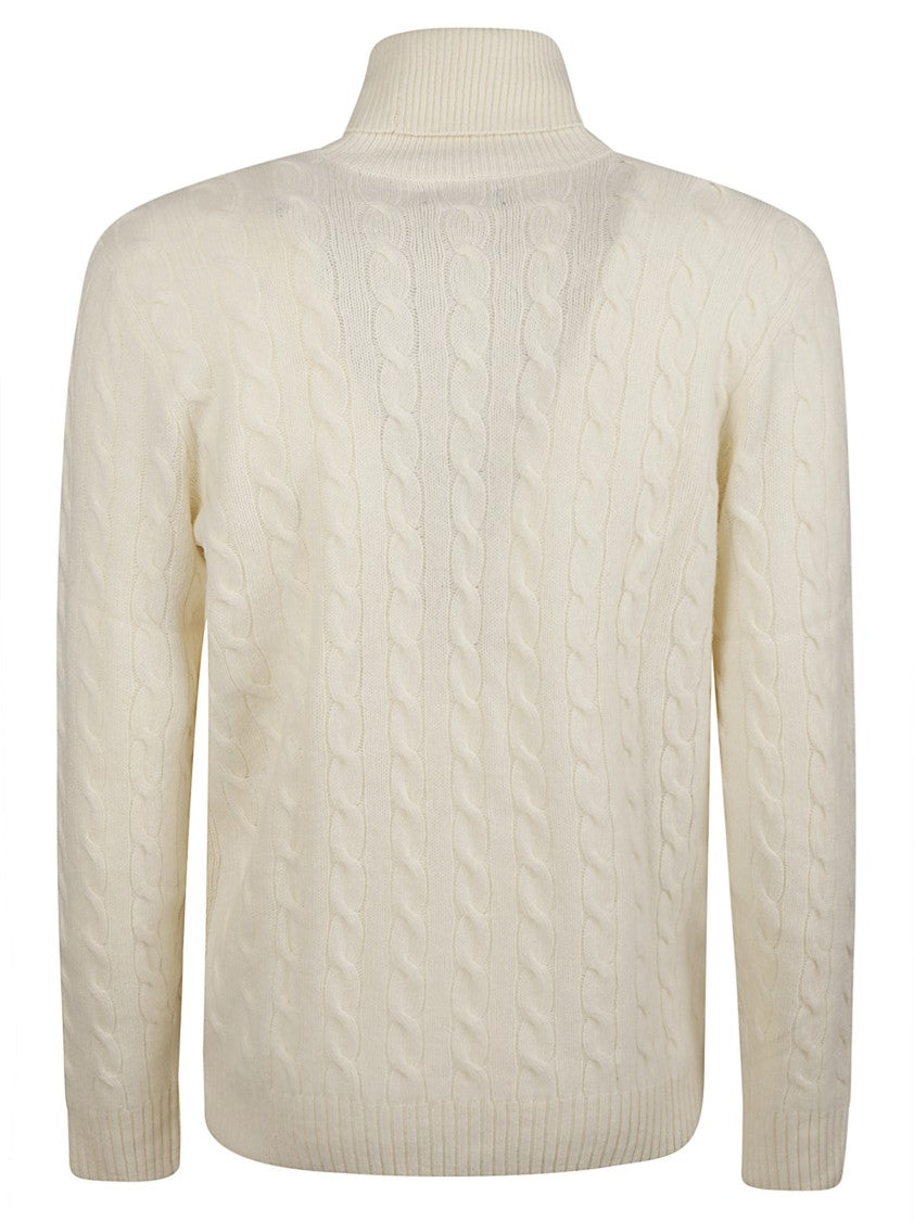 Polo Ralph Lauren Cable Knit Wool-Cashmere Turtleneck Sweater