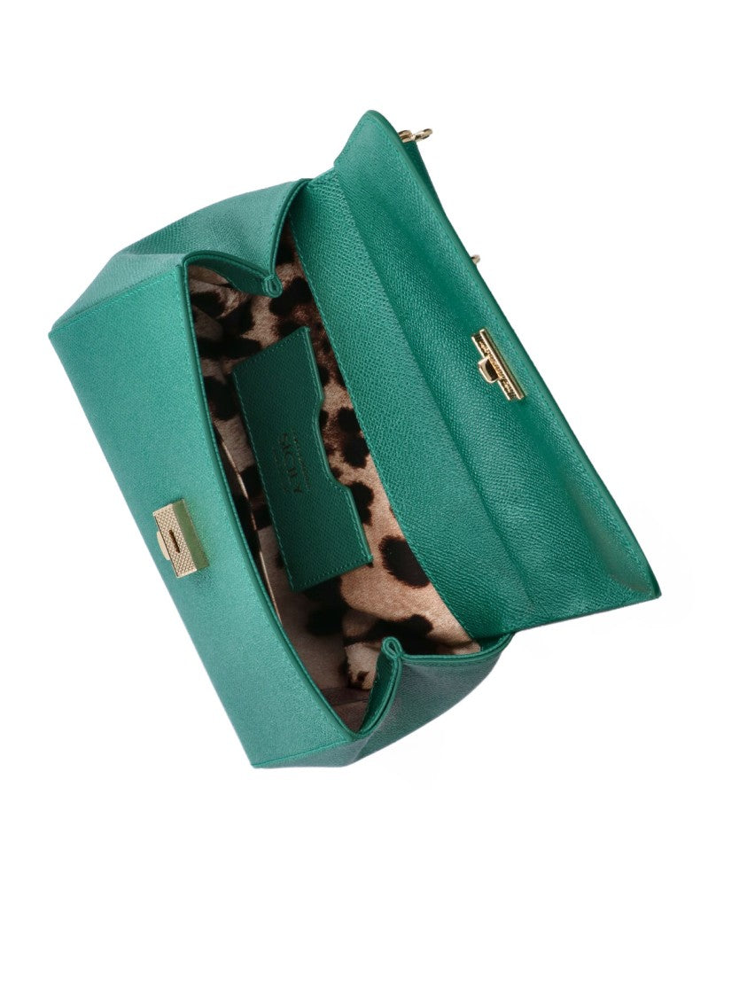 Dolce & Gabbana Green Sicily Leather Tote Bag