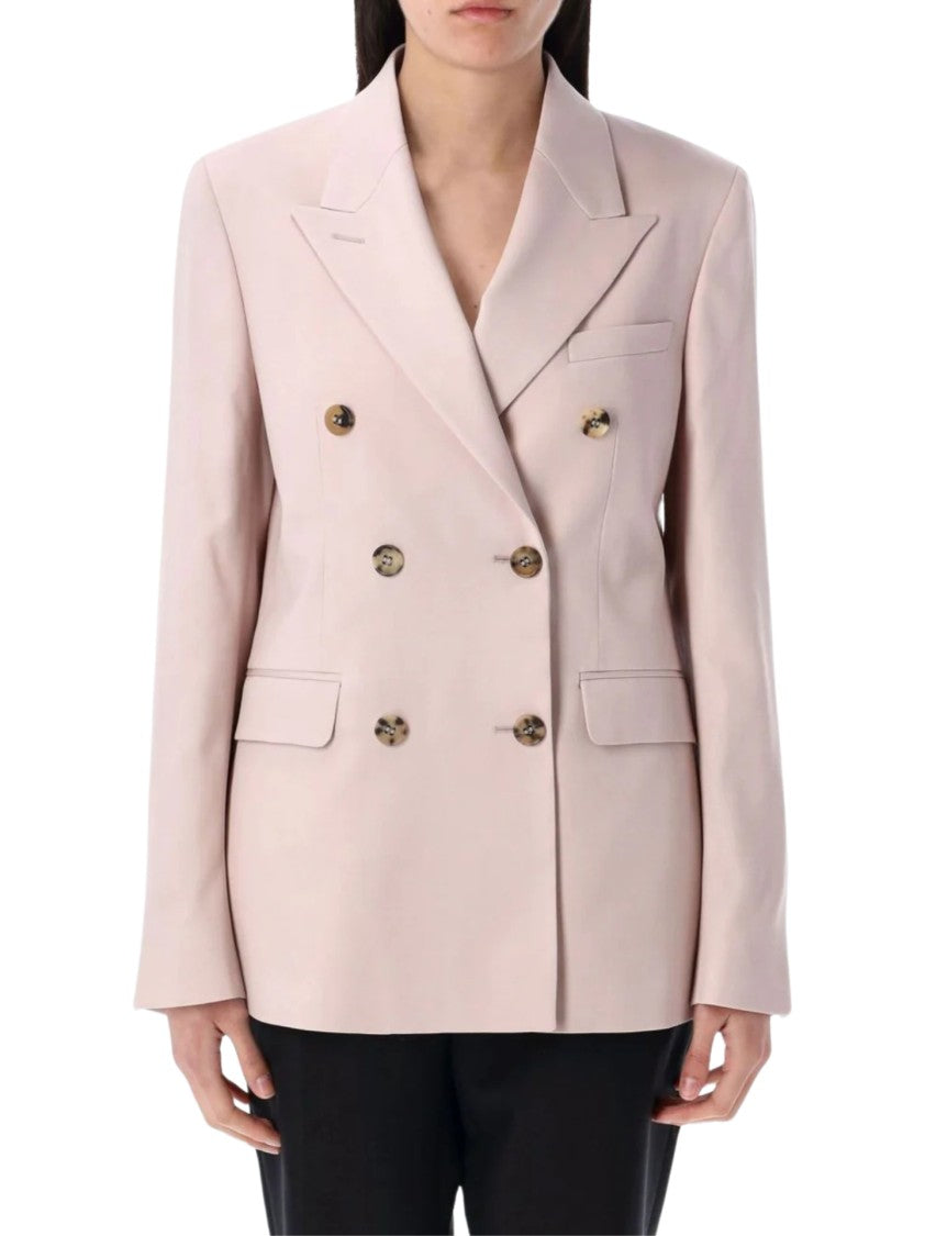 Golden Goose Light Pink Double-Breasted Jacket With English Vents