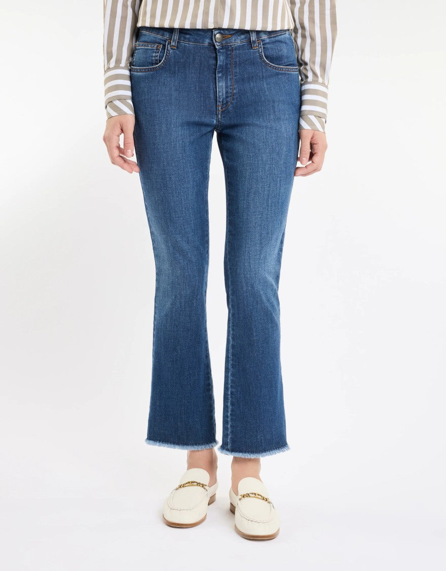 Fay Mid-Blue Denim Jeans With Flared Leg