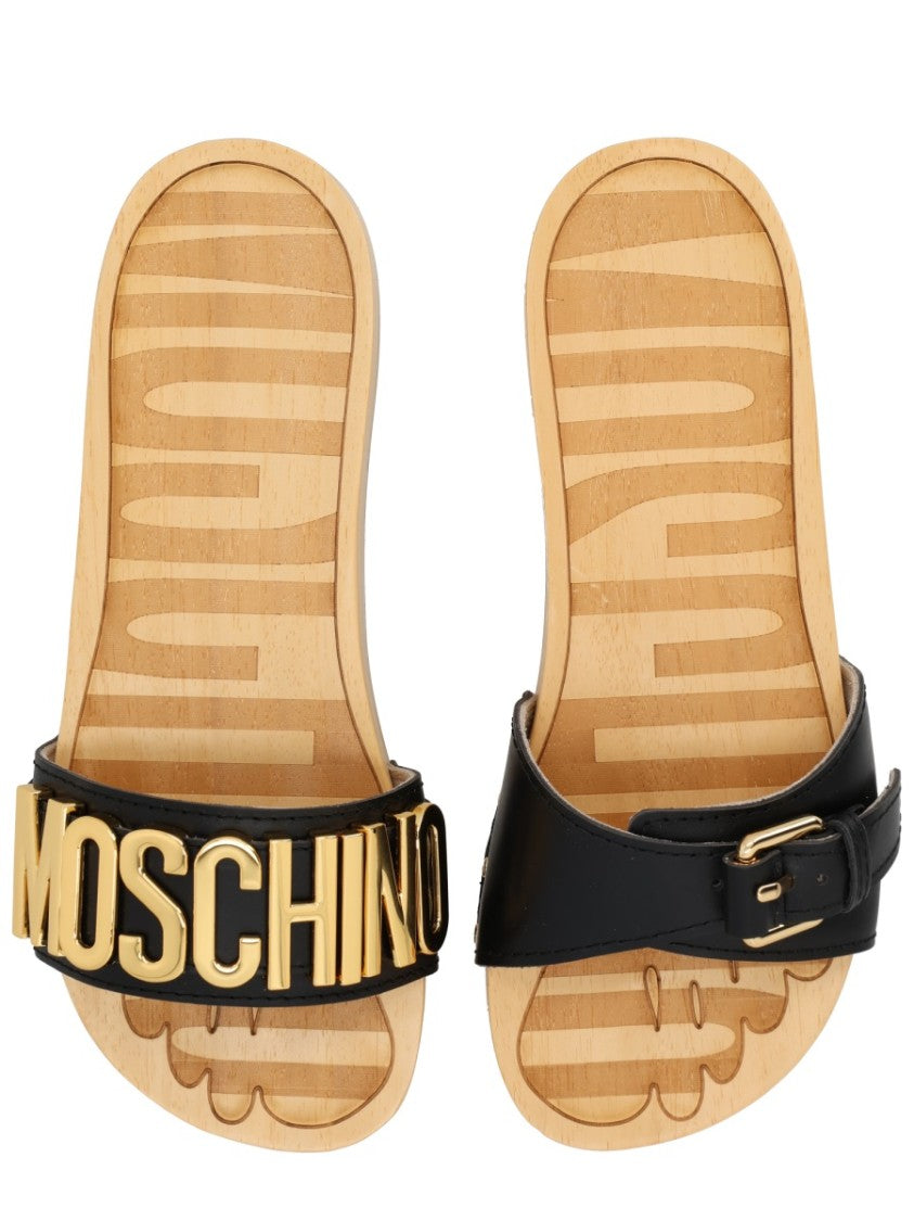Moschino Zebra Stripe Padded Straps Sandals