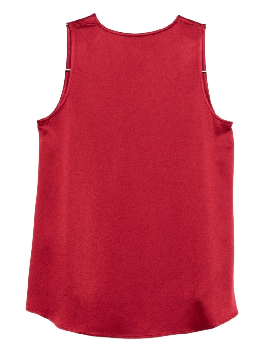 Antonelli Red Sleeveless Top With V-Neckline