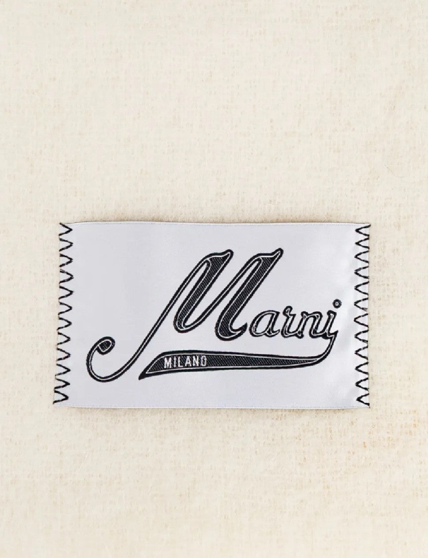 Marni Plush Off-White Alpaca Blend Scarf