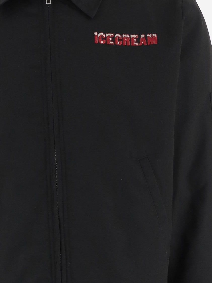 Icecream Black Drippy Quilted Nylon Jacket