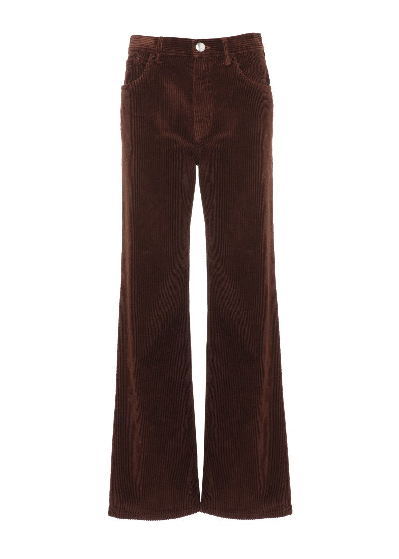 Marni Flared Ribbed Velvet Trousers With Classic Five-Pocket Design