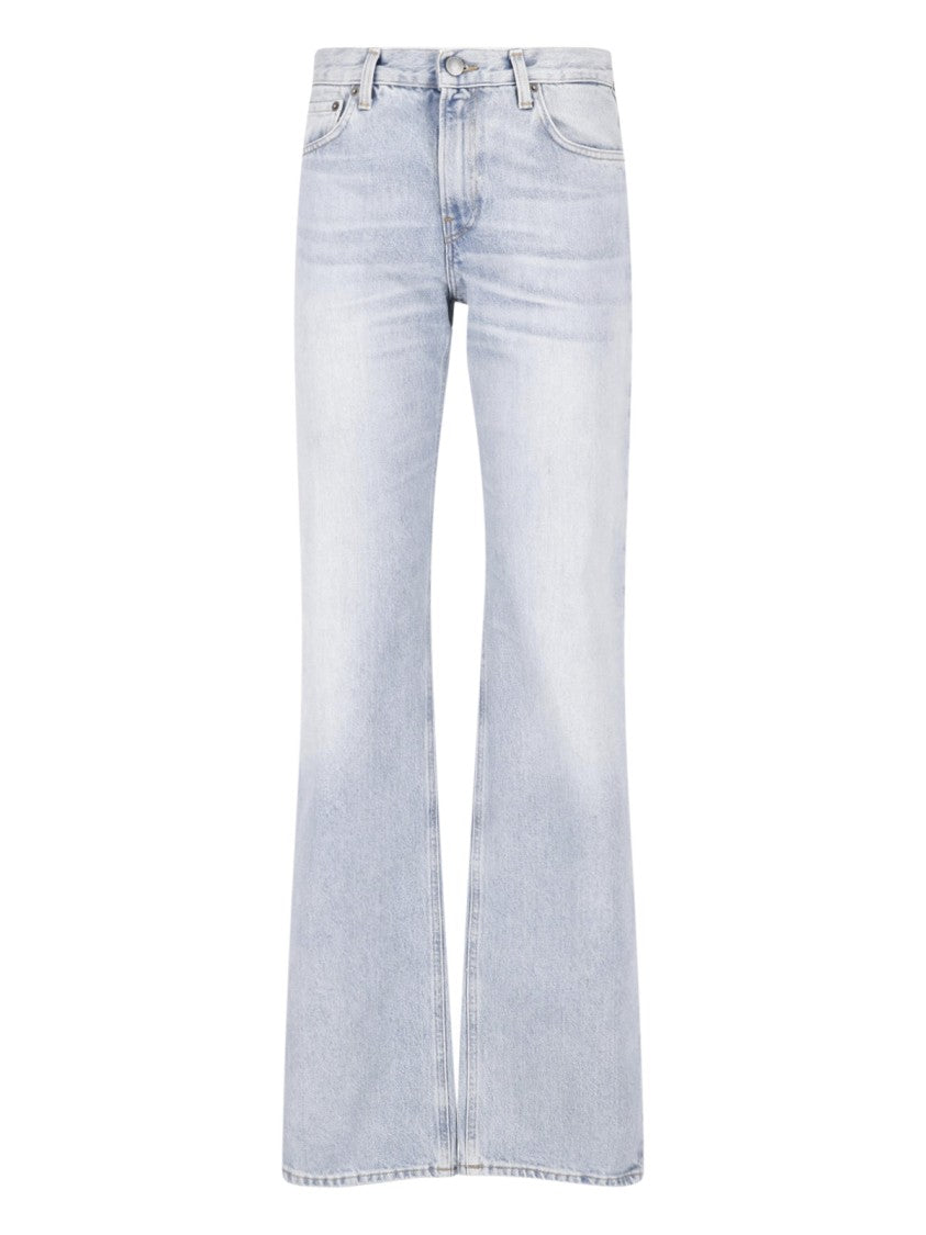 Haikure Light Blue Star Straight-Leg Cotton Denim Jeans