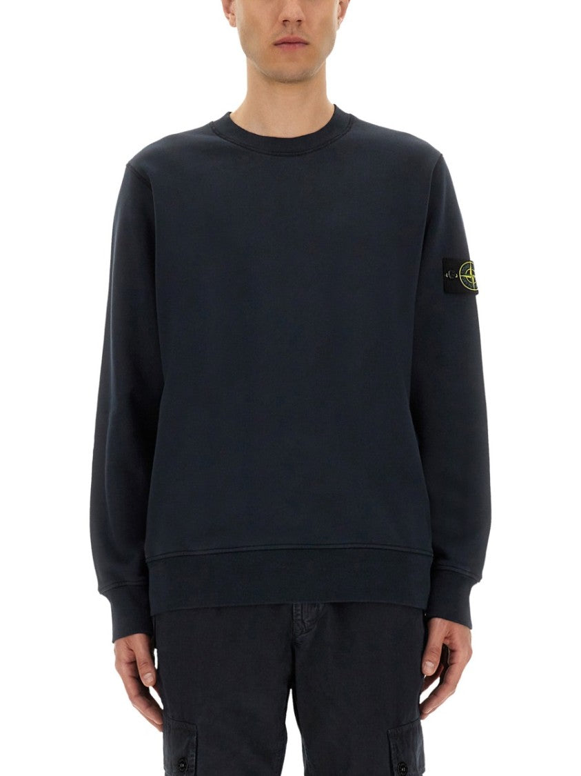 Stone Island Regular Fit Black Cotton Sweatshirt
