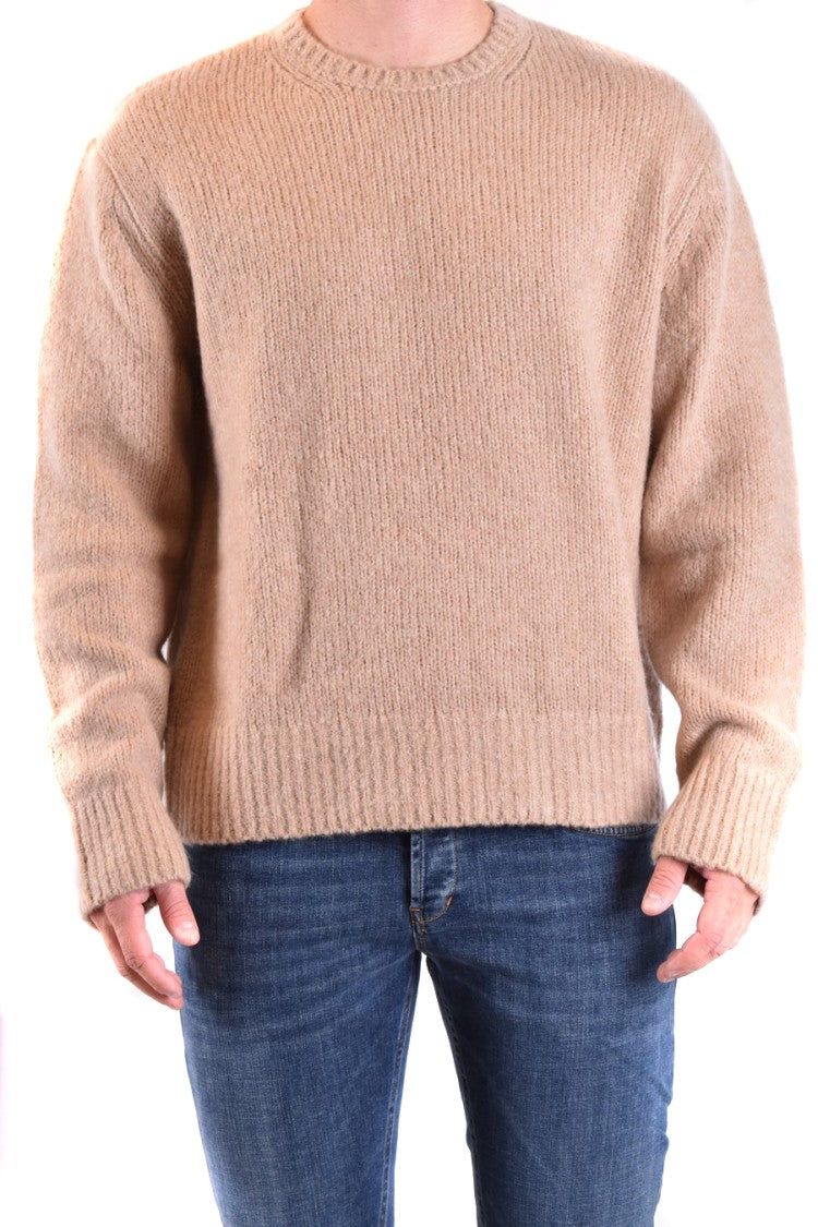 Neil Barrett Beige Textured Knit Sweater Crew Neckline