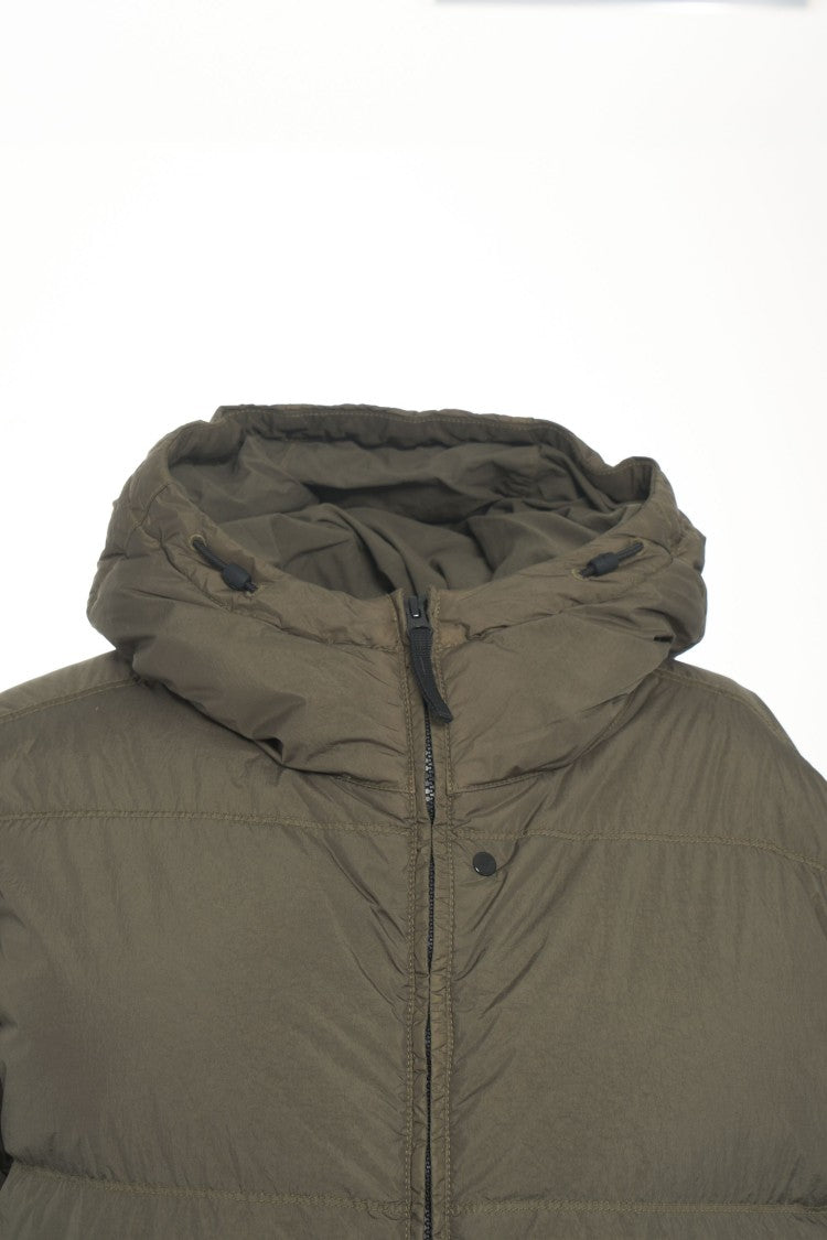 Stone Island Quilted Down Jacket With Fixed Hood