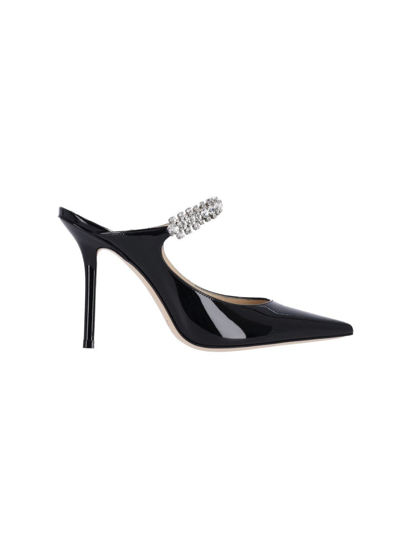 Jimmy Choo Pointed-Toe Mules With Rhinestone Embellishments And Stiletto Heel