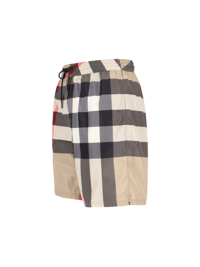 Burberry Multicolor Check Straight-Leg Swim Shorts
