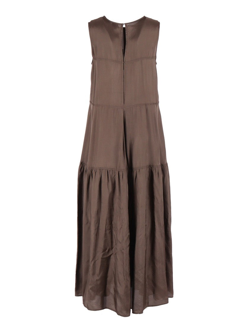 Aspesi Tiered Sleeveless Gathered Midi Dress