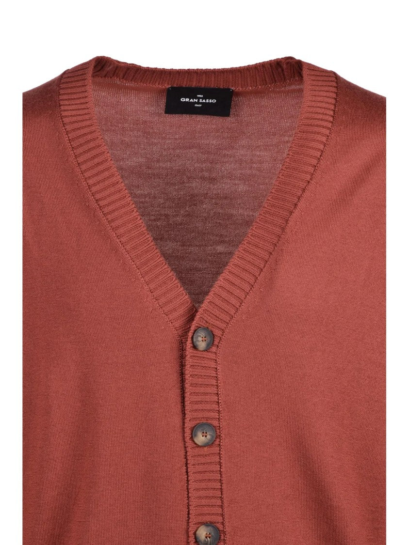 Gran Sasso Brown Virgin Wool Cardigan