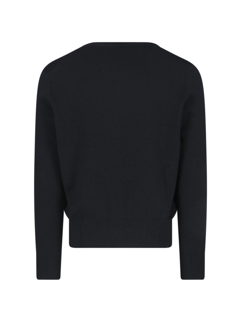 Ami Paris Black Ami De Coeur Fitted Sweater