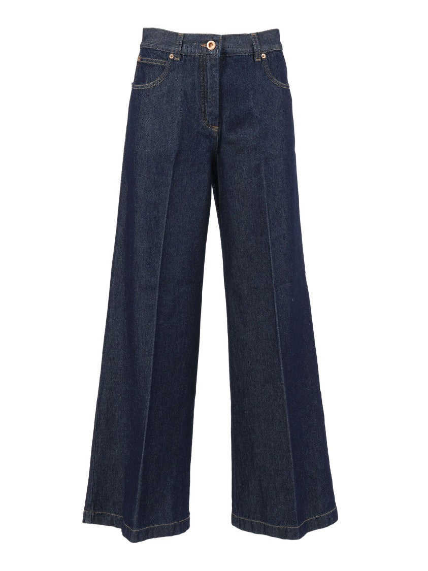 Aspesi Wide-Leg Denim Trousers With High Waist