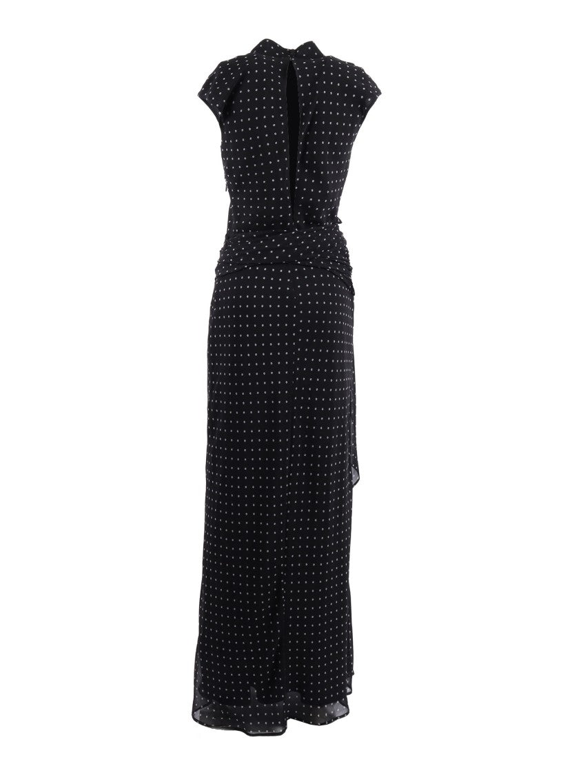Rotate Black Combo Polka Dot Maxi Dress
