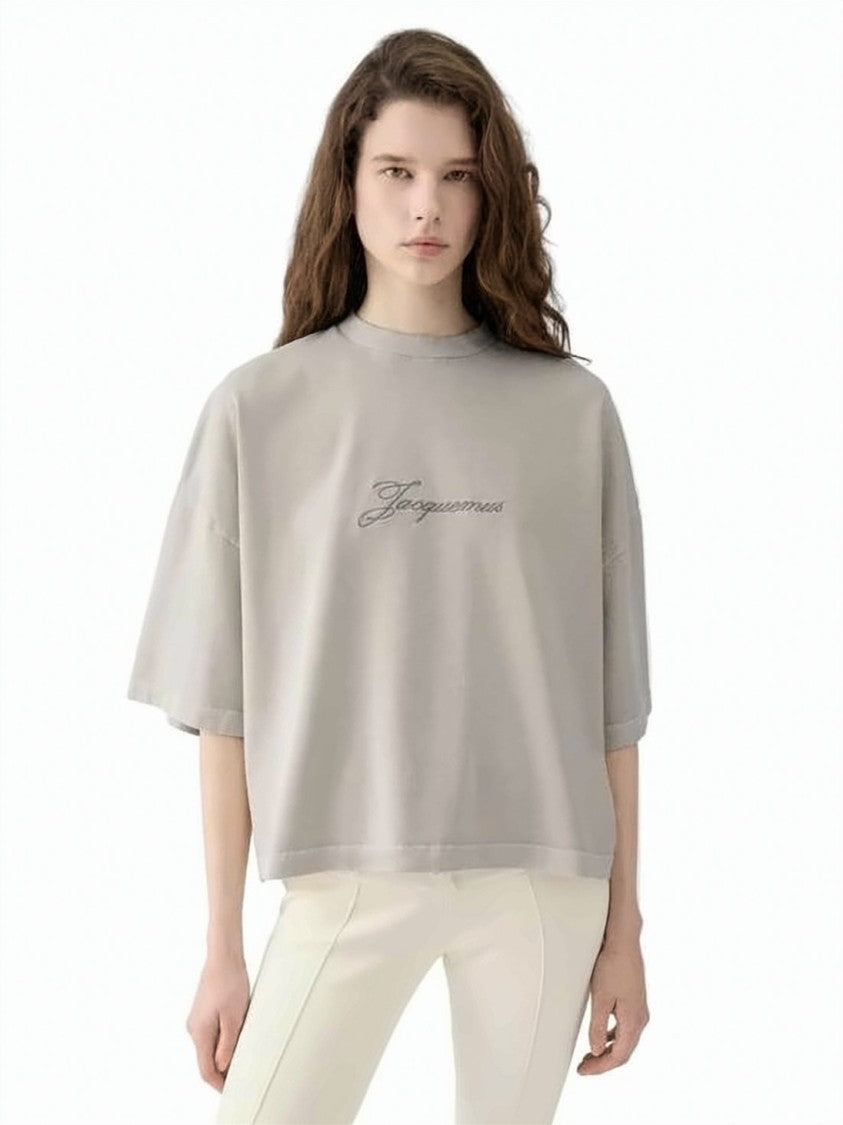 Jacquemus Grey Pigmento Cotton T-Shirt