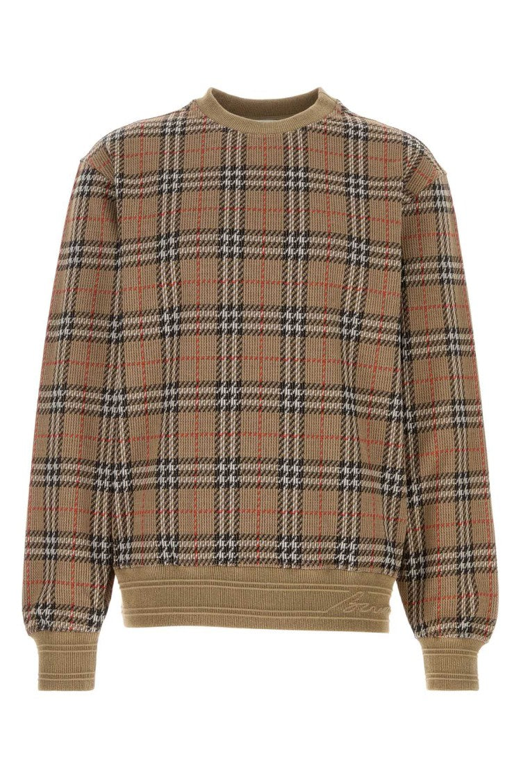 Burberry Embroidered Stretch Cotton Blend Sweater