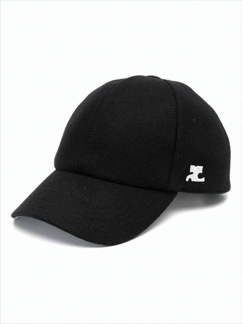 Courrèges Structured Black Cap With Subtle Logo Detail