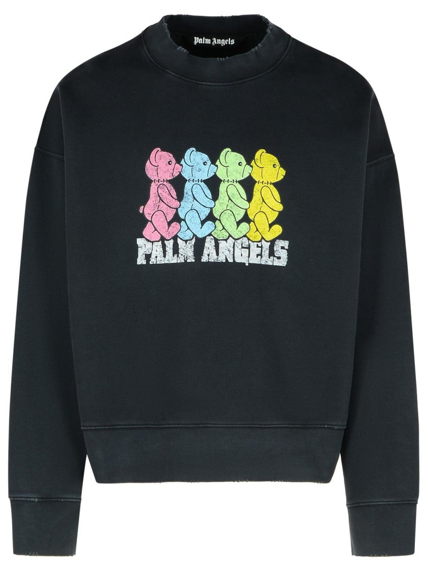 Palm Angels Crossroads' Black Cotton Sweatshirt