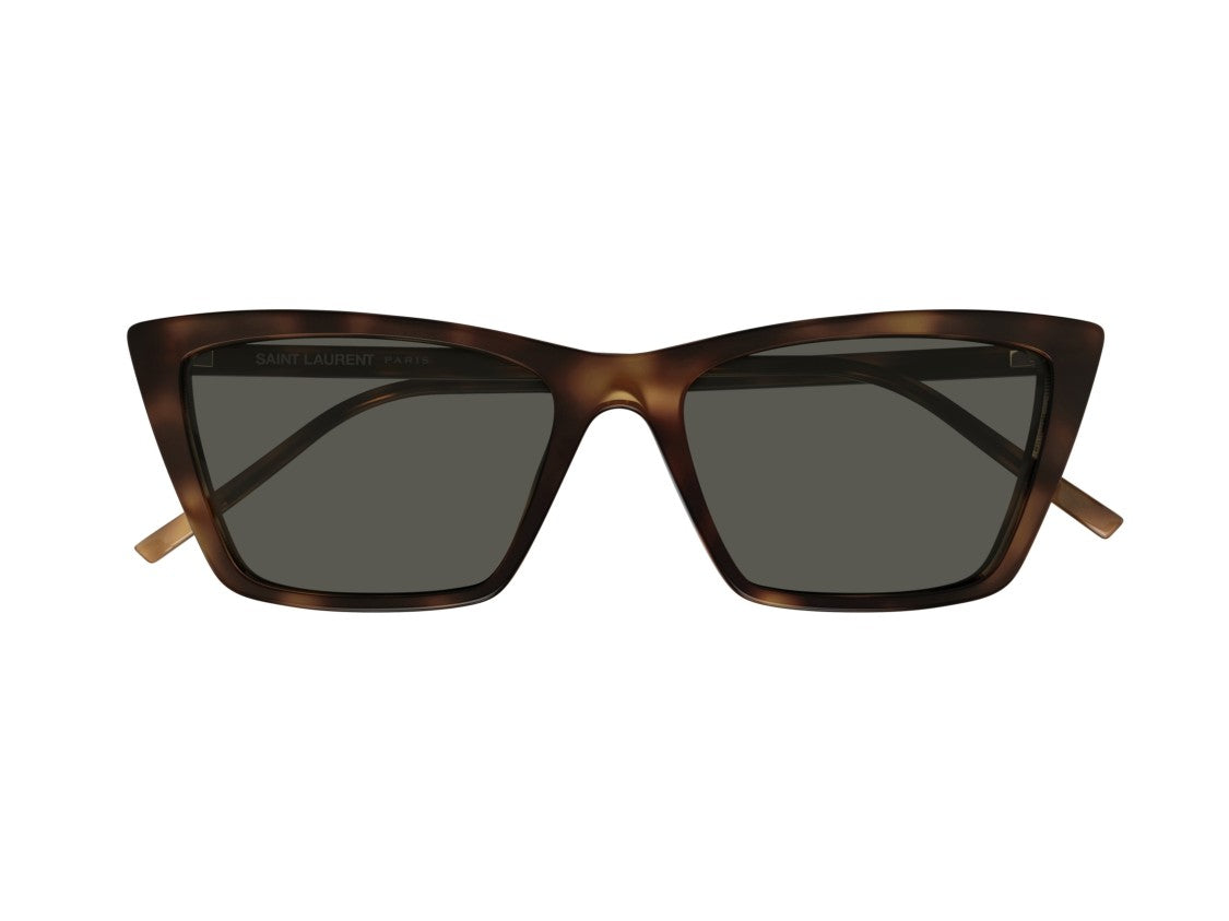Saint Laurent Sl 737 Mica Thin Tortoiseshell Oversized Cat-Eye Sunglasses