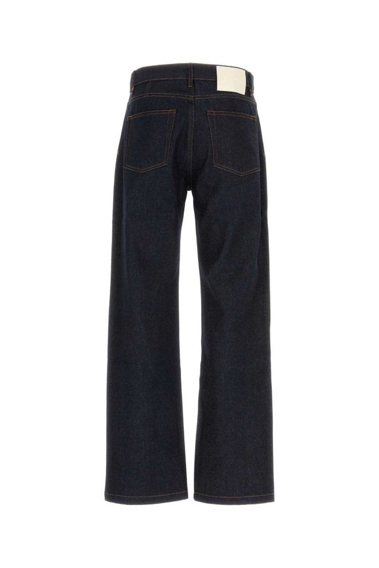 Ami Straight-Leg Denim Jeans With Subtle Stitching