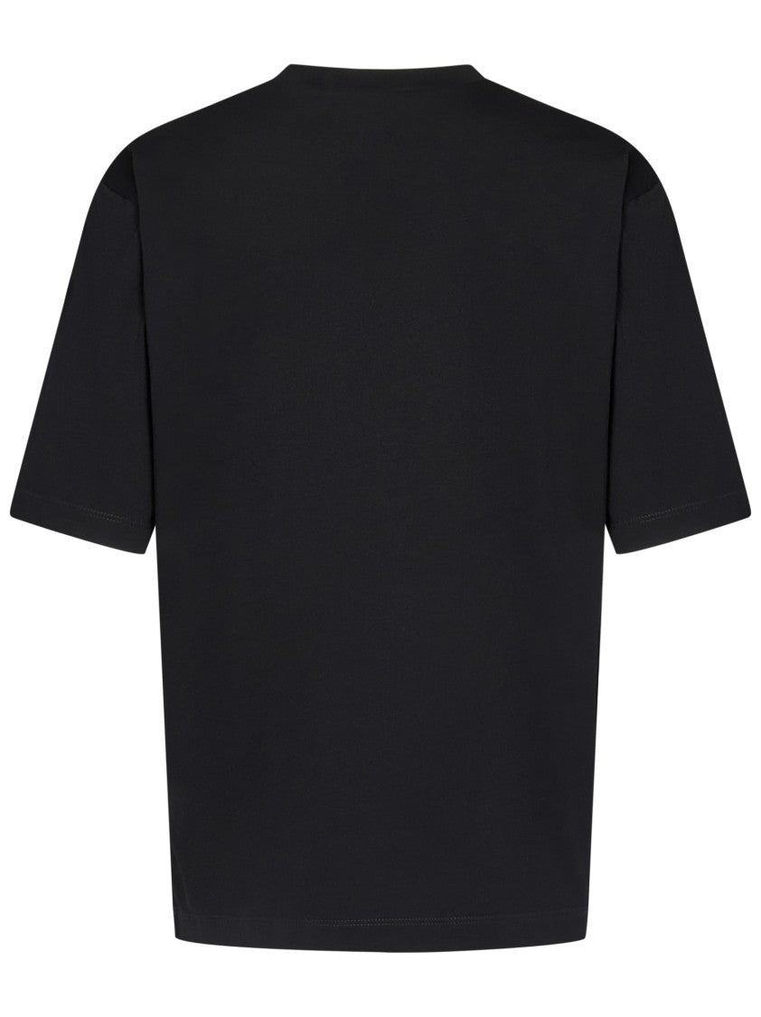 Dsquared2 Loose Fit Black Cotton T-Shirt With Vintage Logo