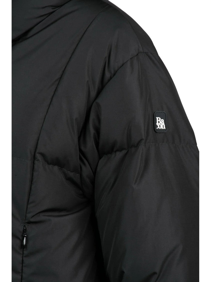 Bacon Black Polyester Oaks Down Jacket