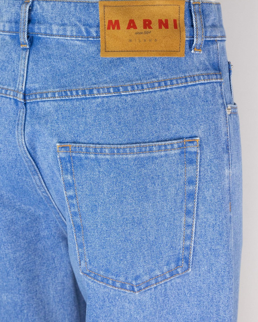 Marni Blue Organic Denim Wide-Leg Jeans