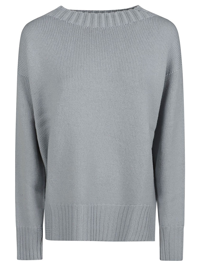 Drumohr Softly Knitted Round Neck Sweater In Grey