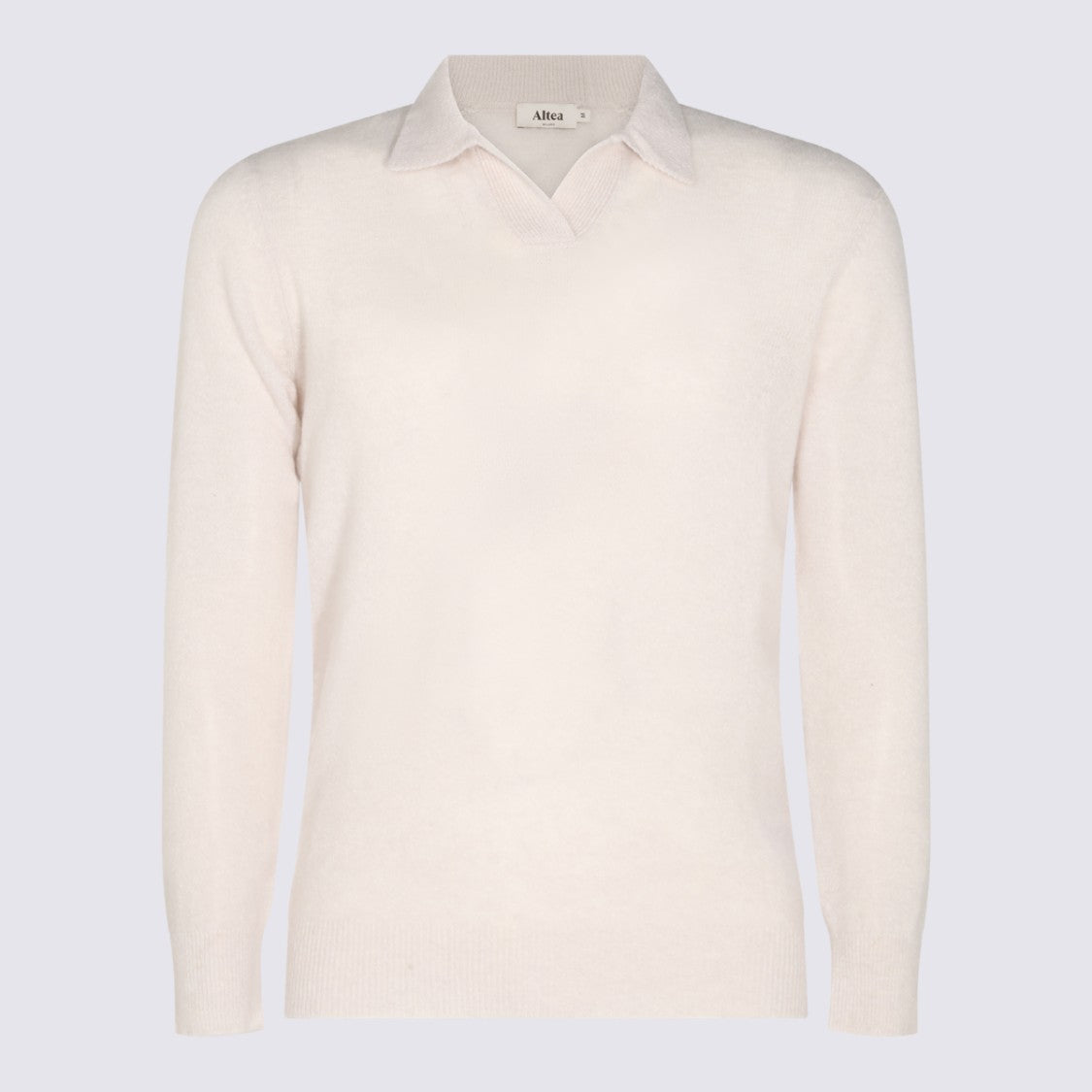 Altea V-Neck Wool Knitwear With Classic Collar And Ribbed Details