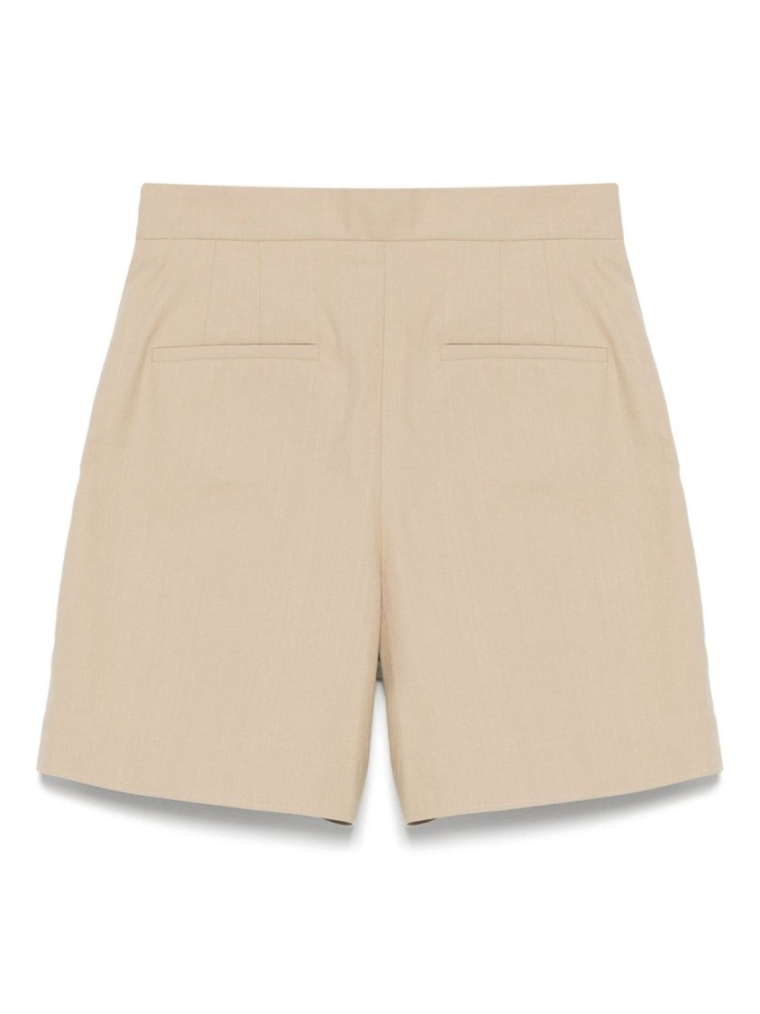 A.P.C. Almond Beige Cotton Shorts With Concealed Fly