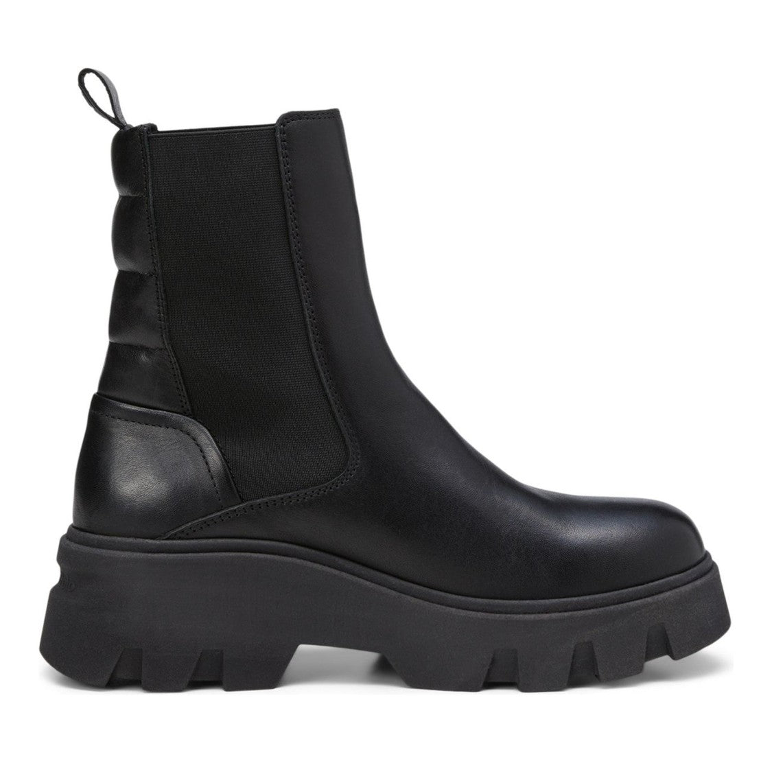 Marc O'polo Black Liliam 1A Chunky Sole Pull Tab Leather Boots