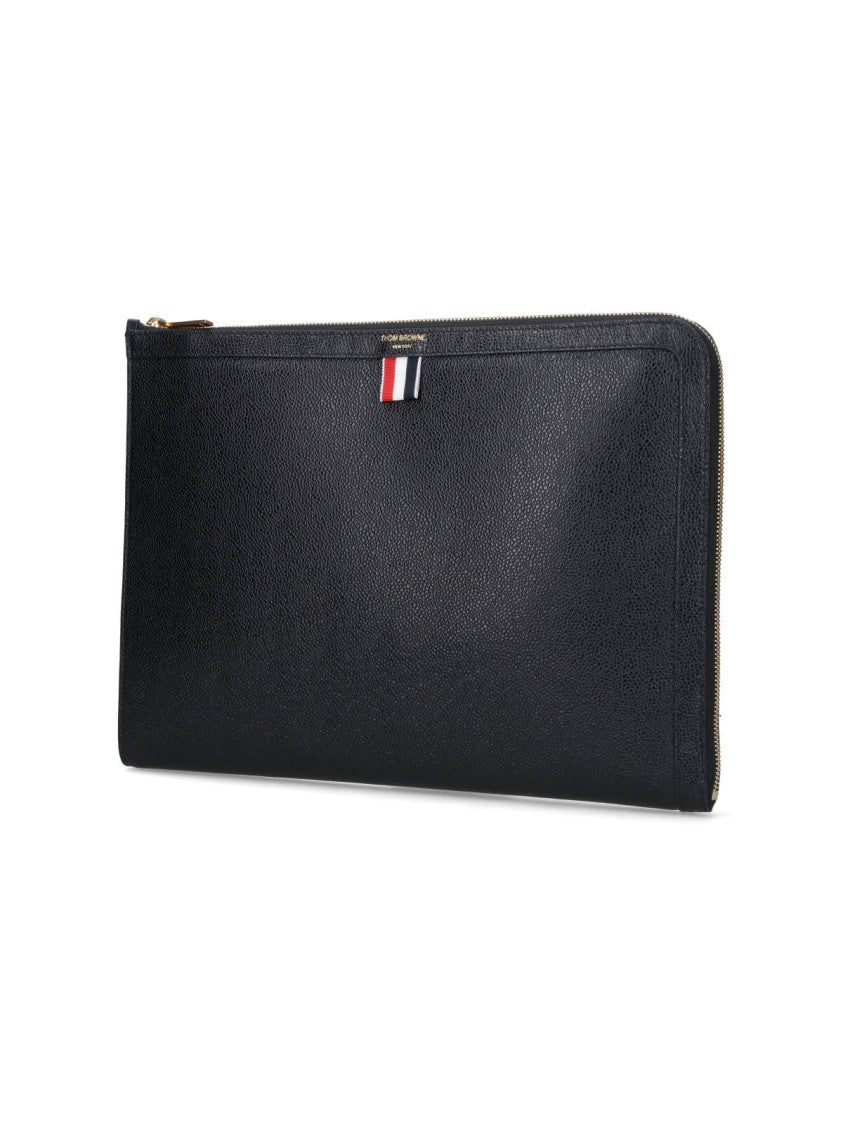 Thom Browne Logo Clutch – Black