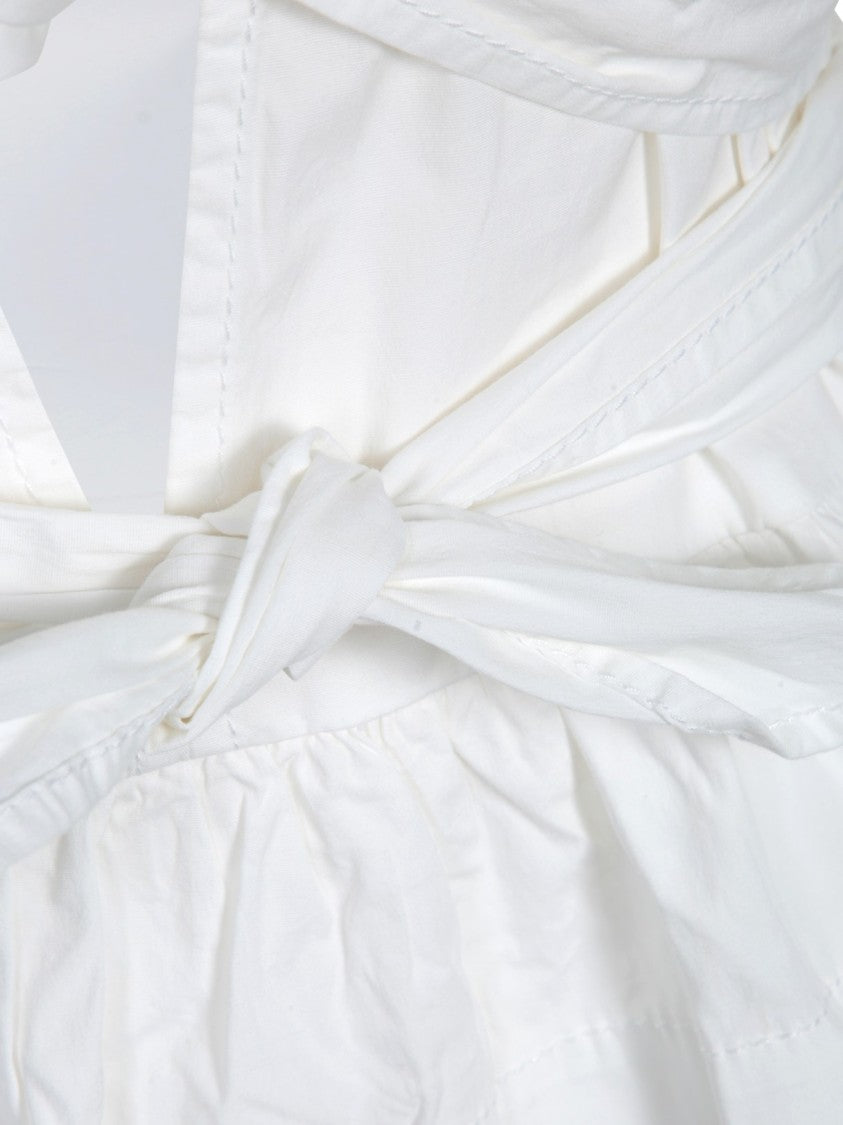 Ganni White Blouse With Balloon Sleeves