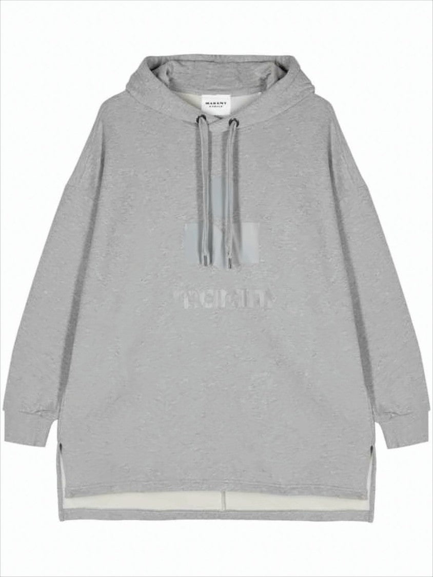 Isabel Marant Relaxed Grey Midi Dress In Soft Cotton Fabric