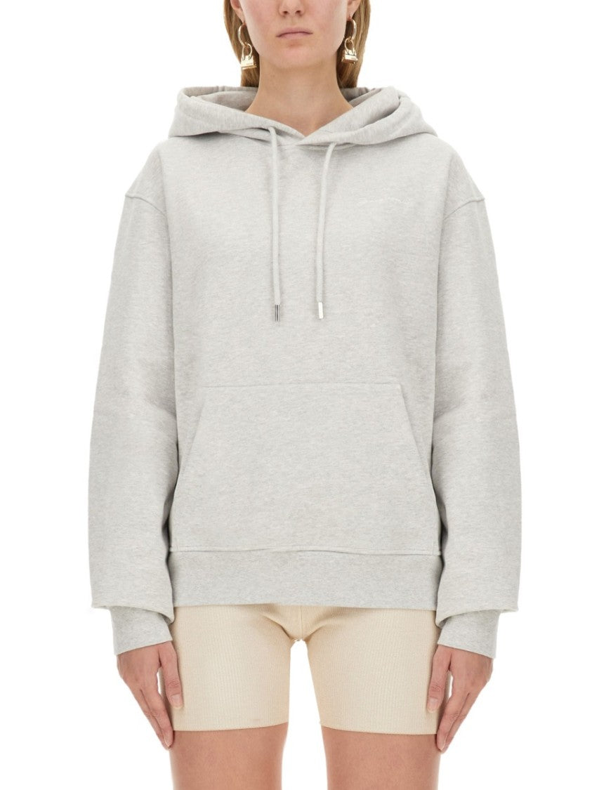 Jacquemus Grey Sweater With Subtle Logo Detail