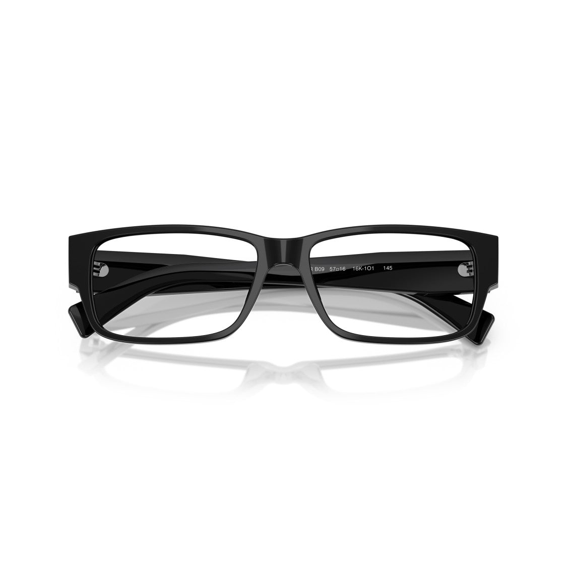Prada 0Pr B09v Glossy Black Acetate Rectangular Sunglasses