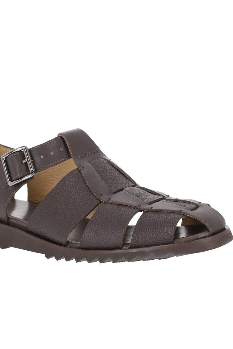 Paraboot Handcrafted Woven Calfskin Leather Fisherman Sandals