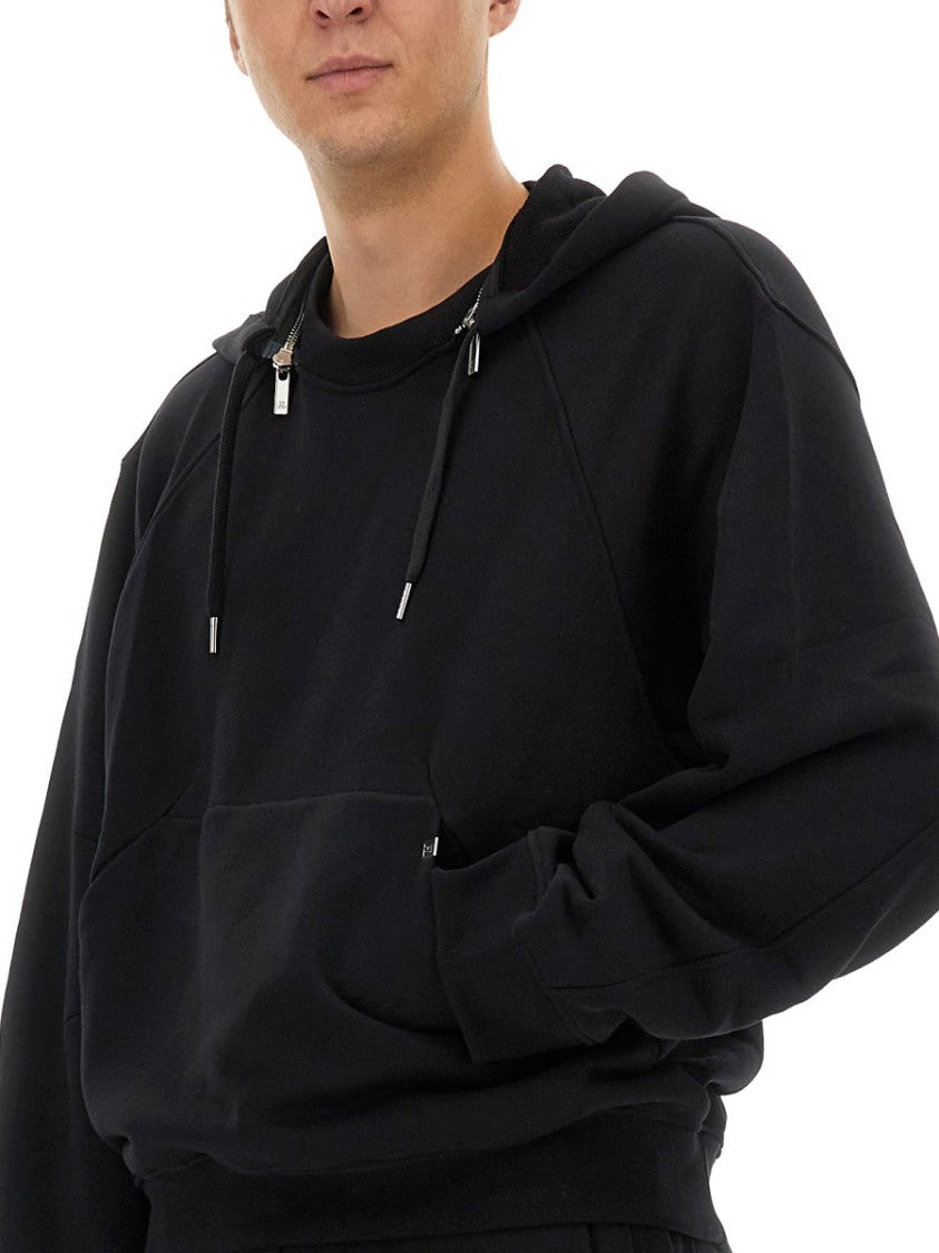 Helmut Lang Black Hoodie With Adjustable Drawstrings