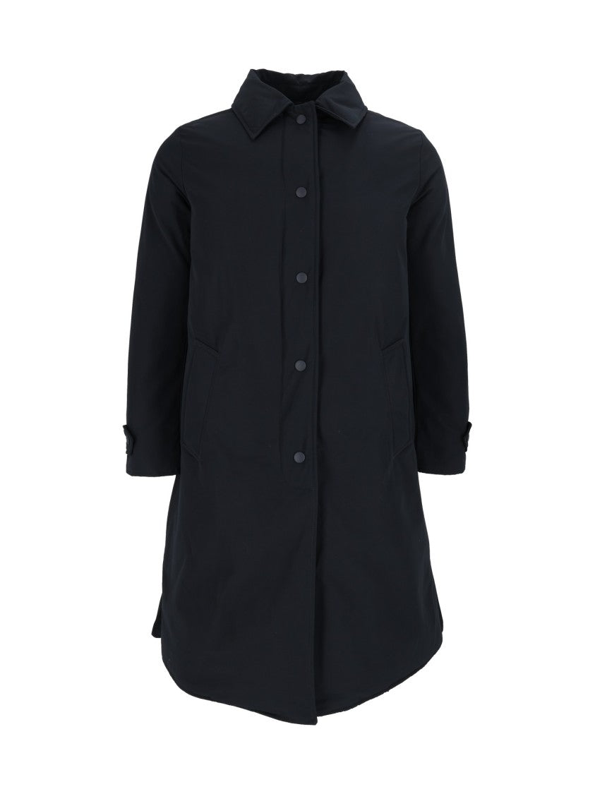 Aspesi Black Mid-Length Flared Coat