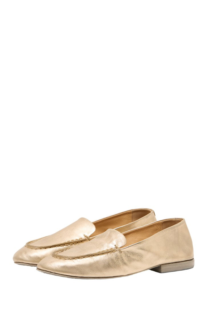 Marsèll Platinum-Laminated Leather Mandolo Loafer With Contrasting Stitching