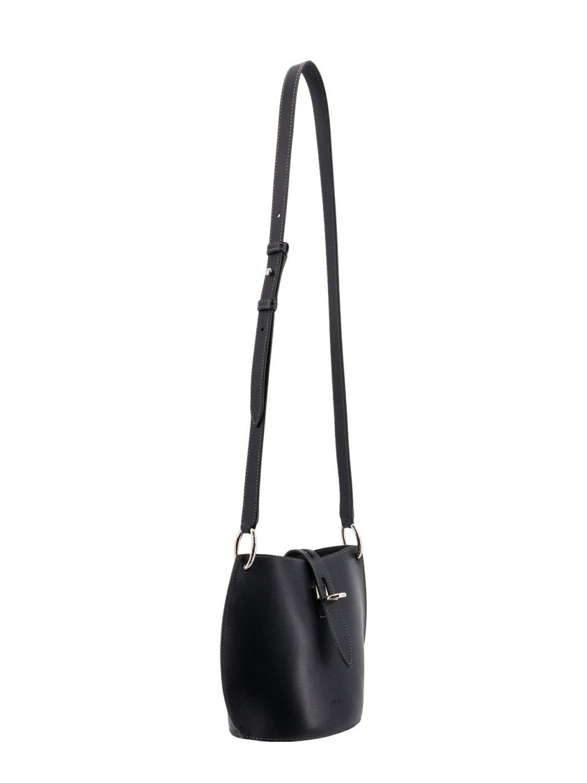 Furla Rounded Silhouette Black Leather Bag