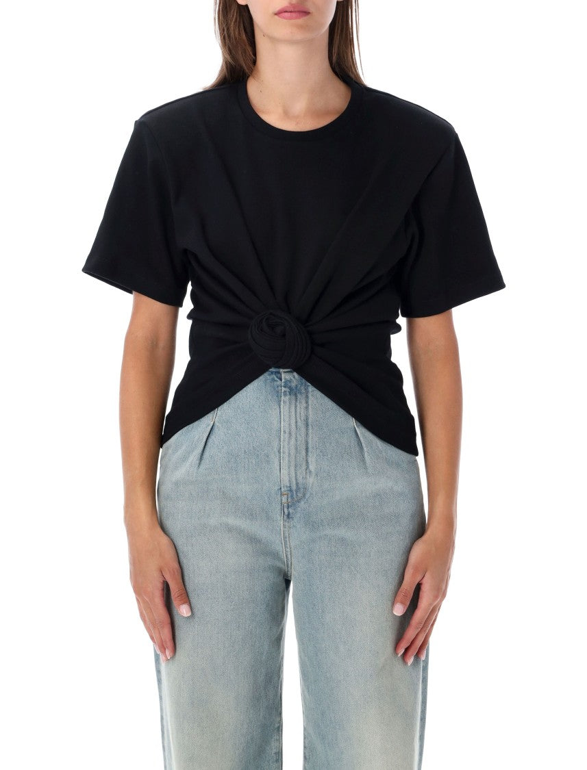 Magda Butrym Draped Short-Sleeve T-Shirt With Central Knot