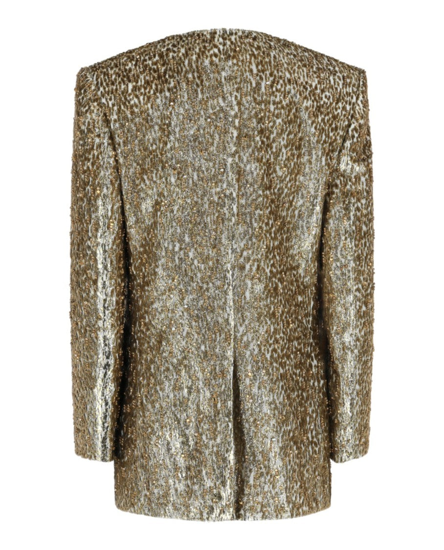 Givenchy Beaded Animal Print Single-Breasted Blazer