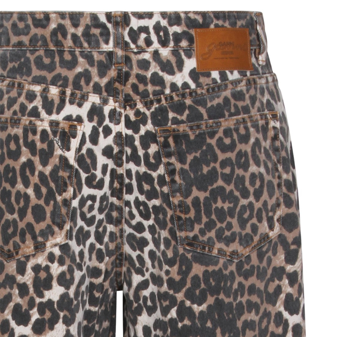 Ganni Leopard Print Straight-Leg Jeans