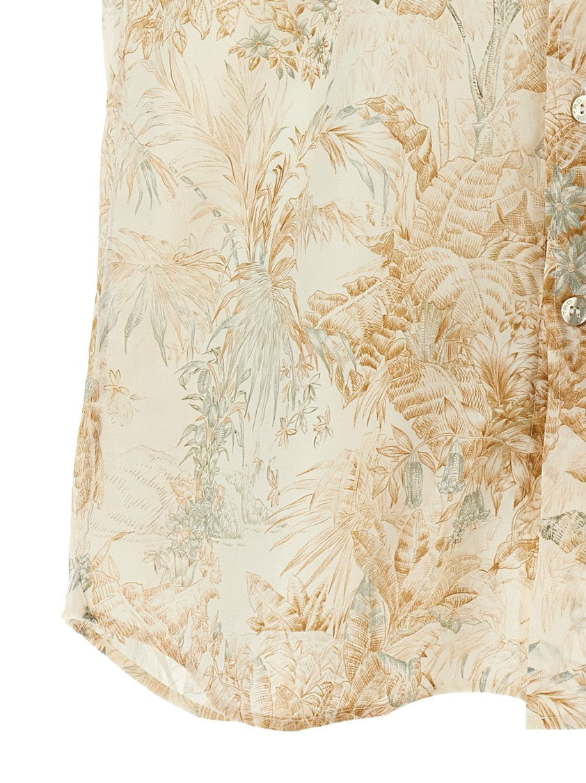 Etro Intricate Floral Print Cotton Shirt
